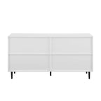 Buffet moderne du milieu du siècle à 4 portes de 58 po – Fini blanc/noir, chêne clair ou frêne