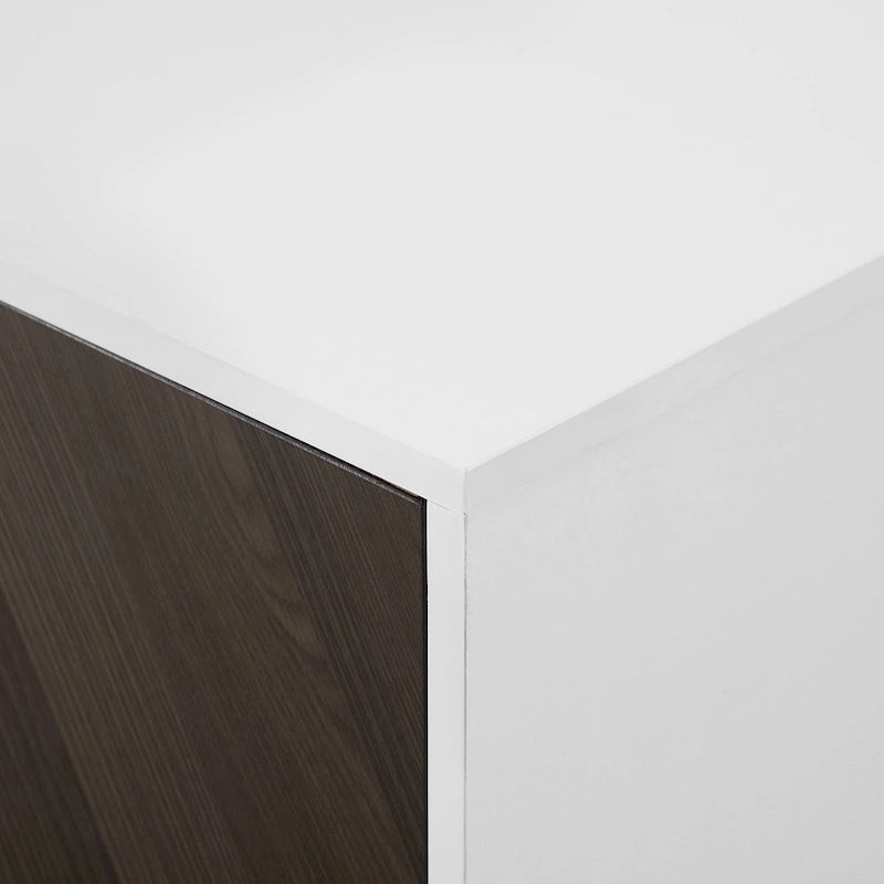Buffet moderne du milieu du siècle à 4 portes de 58 po – Fini blanc/noir, chêne clair ou frêne