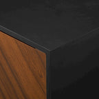 Buffet moderne du milieu du siècle à 4 portes de 58 po – Fini blanc/noir, chêne clair ou frêne