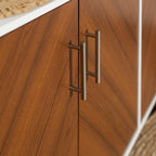 Buffet moderne du milieu du siècle à 4 portes de 58 po – Fini blanc/noir, chêne clair ou frêne
