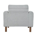 Fauteuil d'appoint individuel surdimensionné en velours Teddy gris/crème/vert avec pieds en noyer