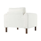Fauteuil d'appoint individuel surdimensionné en velours Teddy gris/crème/vert avec pieds en noyer
