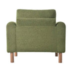 Fauteuil d'appoint individuel surdimensionné en velours Teddy gris/crème/vert avec pieds en noyer