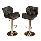 Tabouret de bar pivotant en similicuir capitonné, jaune/rouge/bleu/blanc/noir/gris, lot de 2