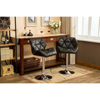 Tabouret de bar pivotant en similicuir capitonné, jaune/rouge/bleu/blanc/noir/gris, lot de 2