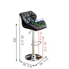 Tabouret de bar pivotant en similicuir capitonné, jaune/rouge/bleu/blanc/noir/gris, lot de 2