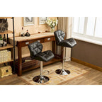 Tabouret de bar pivotant en similicuir capitonné, jaune/rouge/bleu/blanc/noir/gris, lot de 2