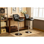 Tabouret de bar pivotant en similicuir capitonné, jaune/rouge/bleu/blanc/noir/gris, lot de 2