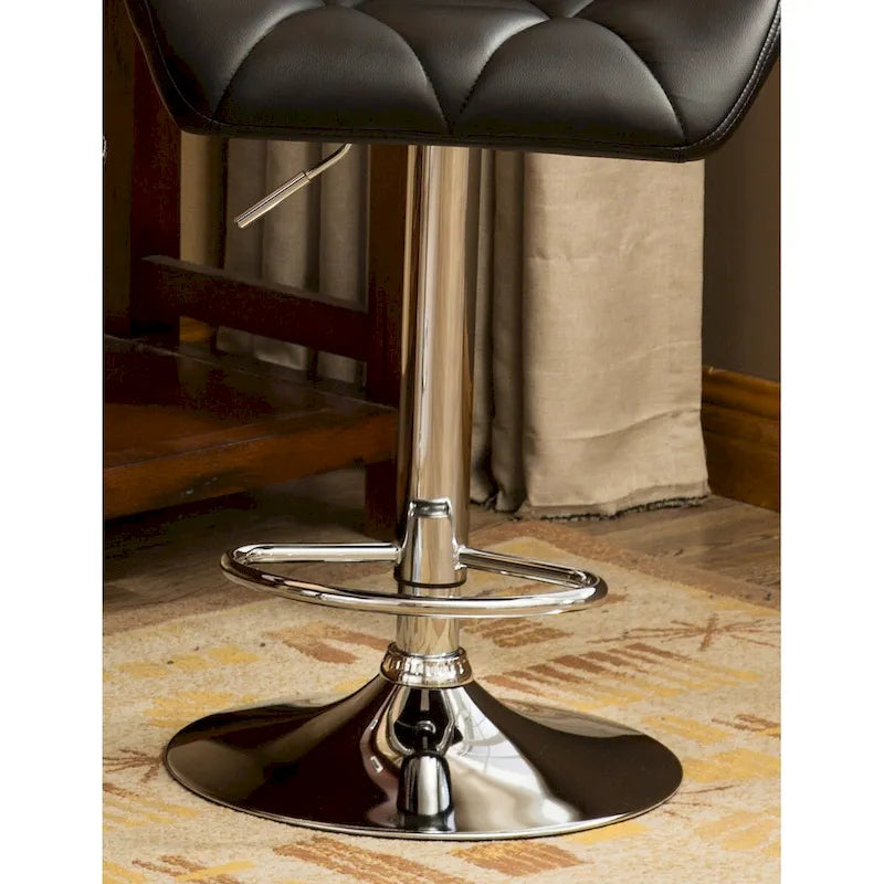 Tabouret de bar pivotant en similicuir capitonné, jaune/rouge/bleu/blanc/noir/gris, lot de 2