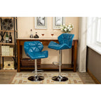 Tabouret de bar pivotant en similicuir capitonné, jaune/rouge/bleu/blanc/noir/gris, lot de 2