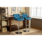 Tabouret de bar pivotant en similicuir capitonné, jaune/rouge/bleu/blanc/noir/gris, lot de 2