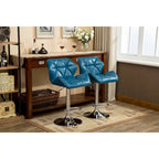 Tabouret de bar pivotant en similicuir capitonné, jaune/rouge/bleu/blanc/noir/gris, lot de 2