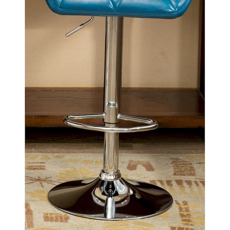 Tabouret de bar pivotant en similicuir capitonné, jaune/rouge/bleu/blanc/noir/gris, lot de 2