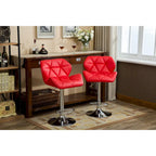 Tabouret de bar pivotant en similicuir capitonné, jaune/rouge/bleu/blanc/noir/gris, lot de 2