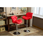 Tabouret de bar pivotant en similicuir capitonné, jaune/rouge/bleu/blanc/noir/gris, lot de 2