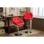 Tabouret de bar pivotant en similicuir capitonné, jaune/rouge/bleu/blanc/noir/gris, lot de 2