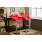Tabouret de bar pivotant en similicuir capitonné, jaune/rouge/bleu/blanc/noir/gris, lot de 2