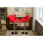 Tabouret de bar pivotant en similicuir capitonné, jaune/rouge/bleu/blanc/noir/gris, lot de 2