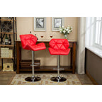 Tabouret de bar pivotant en similicuir capitonné, jaune/rouge/bleu/blanc/noir/gris, lot de 2