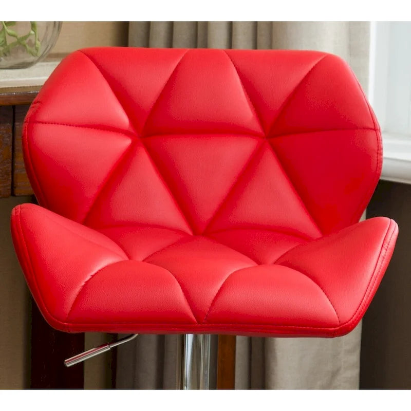 Tabouret de bar pivotant en similicuir capitonné, jaune/rouge/bleu/blanc/noir/gris, lot de 2