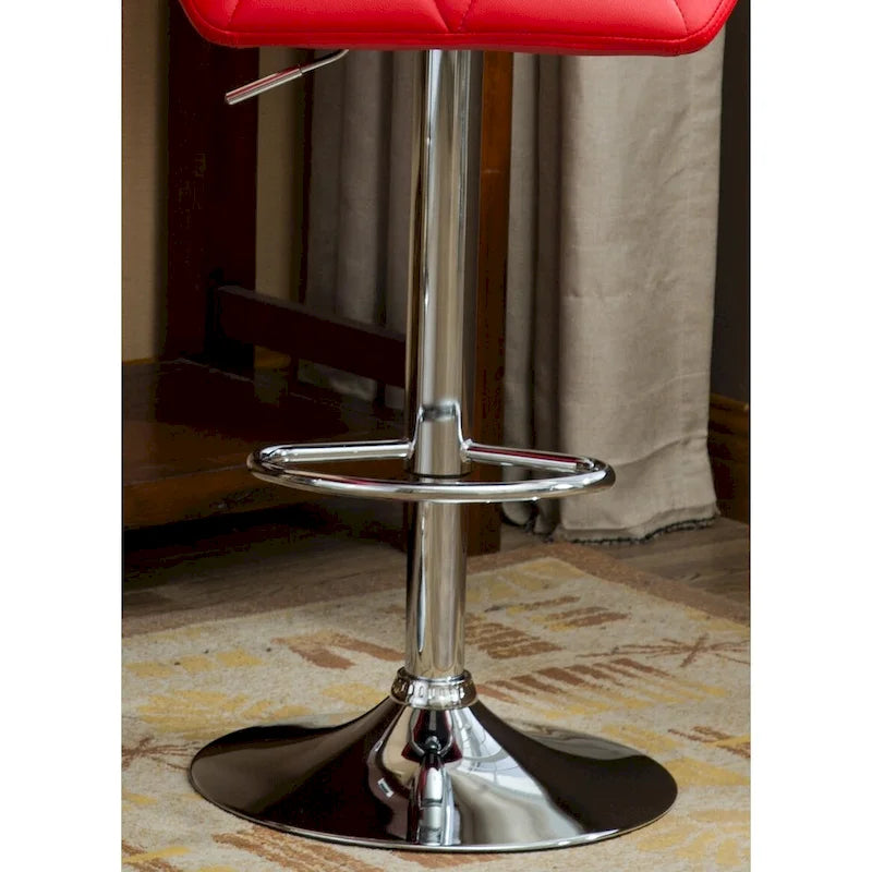 Tabouret de bar pivotant en similicuir capitonné, jaune/rouge/bleu/blanc/noir/gris, lot de 2