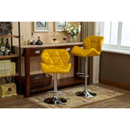 Tabouret de bar pivotant en similicuir capitonné, jaune/rouge/bleu/blanc/noir/gris, lot de 2