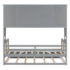 Lit de repos en rotin blanc/gris avec lit gigogne et armoire de rangement, jumeau/double, 2 couchages