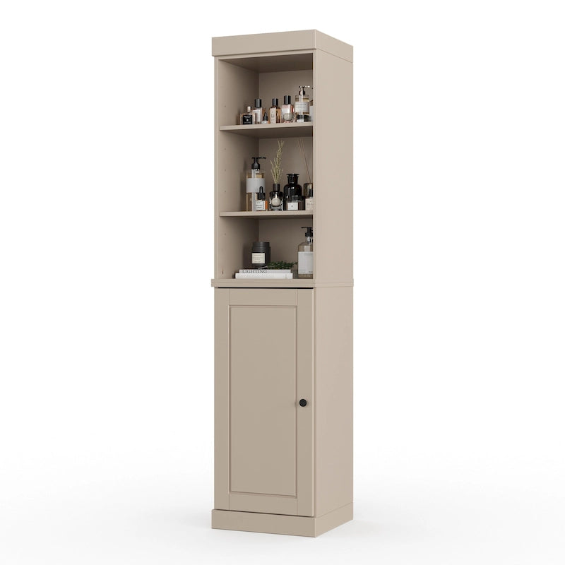 Meuble de rangement haut en bois massif avec étagères réglables – Disponible en 12 couleurs