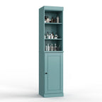 Meuble de rangement haut en bois massif avec étagères réglables – Disponible en 12 couleurs