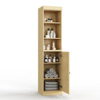 Meuble de rangement haut en bois massif avec étagères réglables – Disponible en 12 couleurs