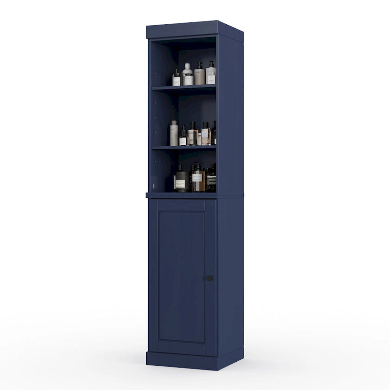 Meuble de rangement haut en bois massif avec étagères réglables – Disponible en 12 couleurs