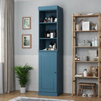 Meuble de rangement haut en bois massif avec étagères réglables – Disponible en 12 couleurs