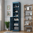 Meuble de rangement haut en bois massif avec étagères réglables – Disponible en 12 couleurs