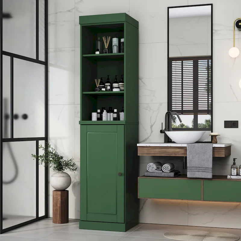 Meuble de rangement haut en bois massif avec étagères réglables – Disponible en 12 couleurs