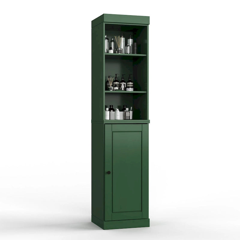 Meuble de rangement haut en bois massif avec étagères réglables – Disponible en 12 couleurs