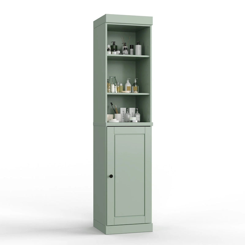 Meuble de rangement haut en bois massif avec étagères réglables – Disponible en 12 couleurs