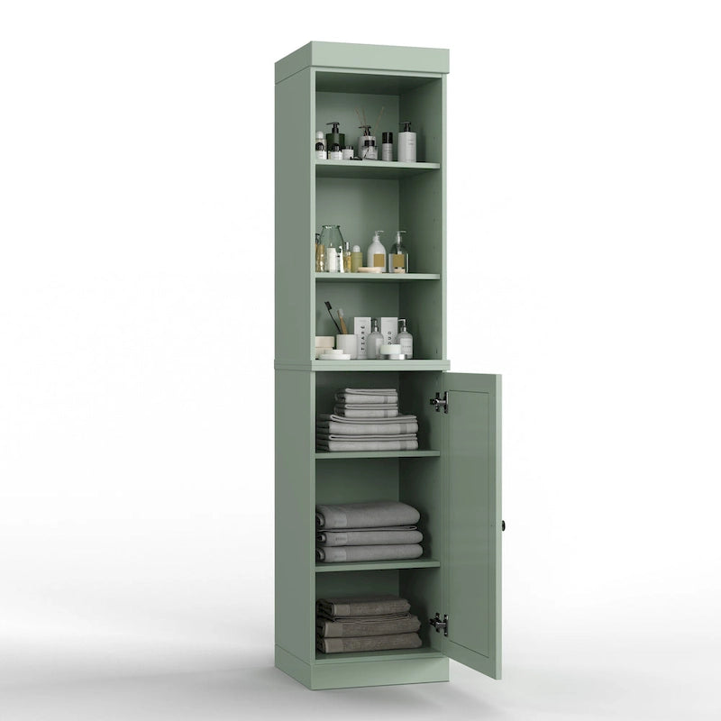 Meuble de rangement haut en bois massif avec étagères réglables – Disponible en 12 couleurs