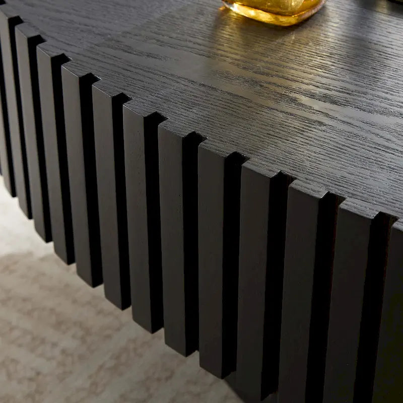 Table basse ronde à pied de 43 po – Noyer / Frêne Naturel / Noir Mat