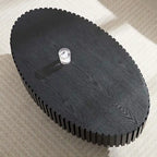 Table basse ronde à pied de 43 po – Noyer / Frêne Naturel / Noir Mat