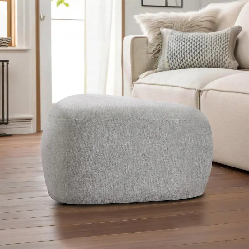 Pouf triangulaire en chenille gris clair/bleu/sable/vert/gris, 1 personne