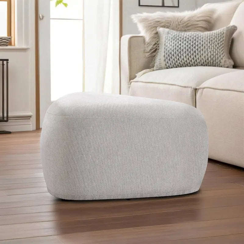 Pouf triangulaire en chenille gris clair/bleu/sable/vert/gris, 1 personne