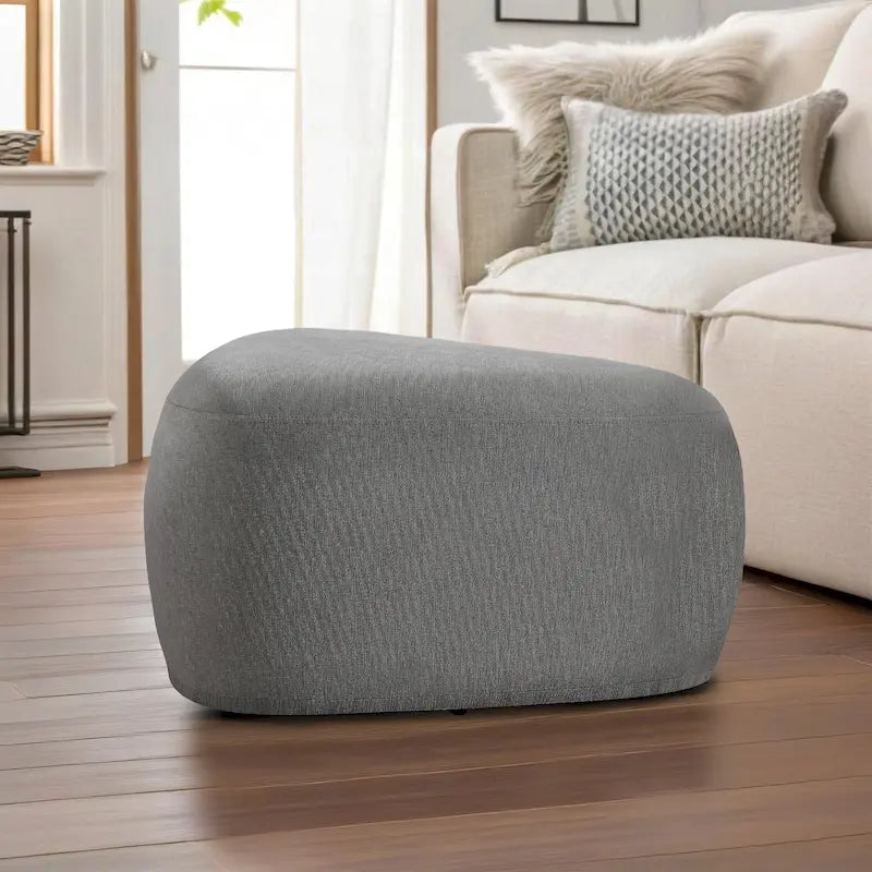 Pouf triangulaire en chenille gris clair/bleu/sable/vert/gris, 1 personne