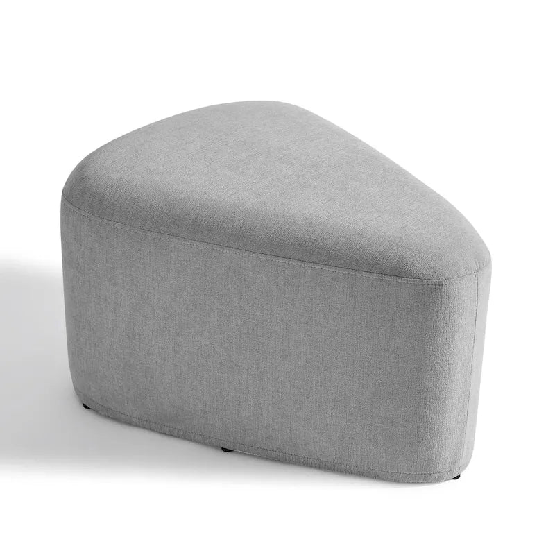 Pouf triangulaire en chenille gris clair/bleu/sable/vert/gris, 1 personne