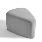 Pouf triangulaire en chenille gris clair/bleu/sable/vert/gris, 1 personne