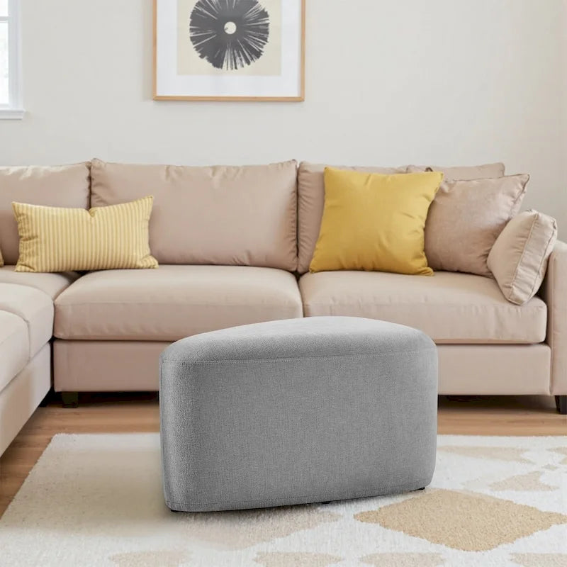 Pouf triangulaire en chenille gris clair/bleu/sable/vert/gris, 1 personne