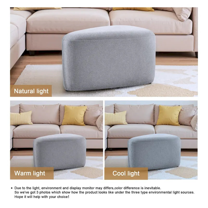 Pouf triangulaire en chenille gris clair/bleu/sable/vert/gris, 1 personne