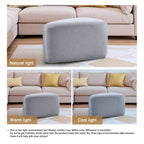Pouf triangulaire en chenille gris clair/bleu/sable/vert/gris, 1 personne