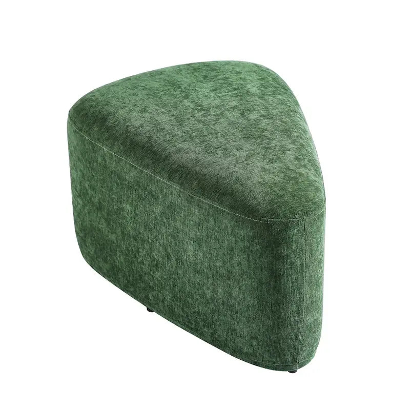 Pouf triangulaire en chenille gris clair/bleu/sable/vert/gris, 1 personne