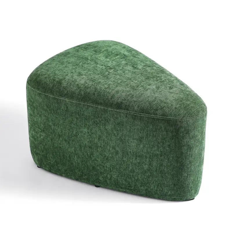 Pouf triangulaire en chenille gris clair/bleu/sable/vert/gris, 1 personne
