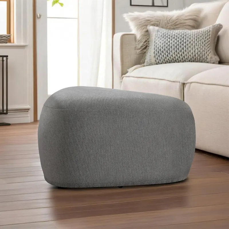 Pouf triangulaire en chenille gris clair/bleu/sable/vert/gris, 1 personne